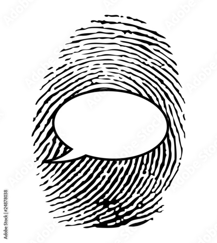 Fingerprint with chat bubble