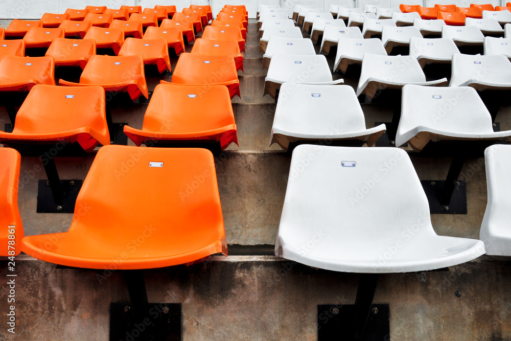 Naklejka premium orange seat in stadium