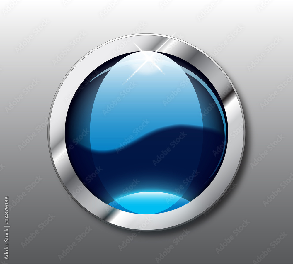 Blue web button vector