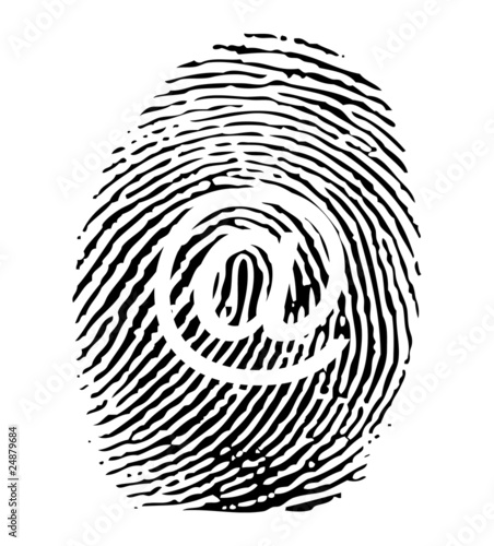 Black @ finger print isolated on the white background vector
