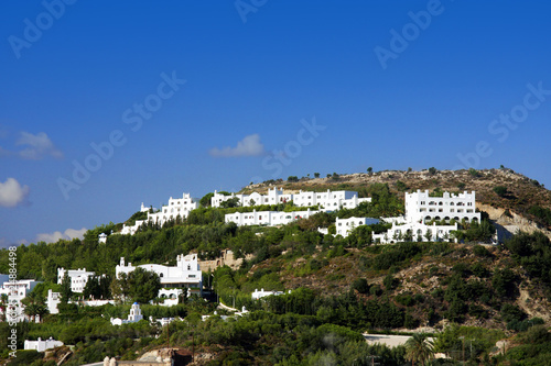 Greece, Rhodes, building at hill top