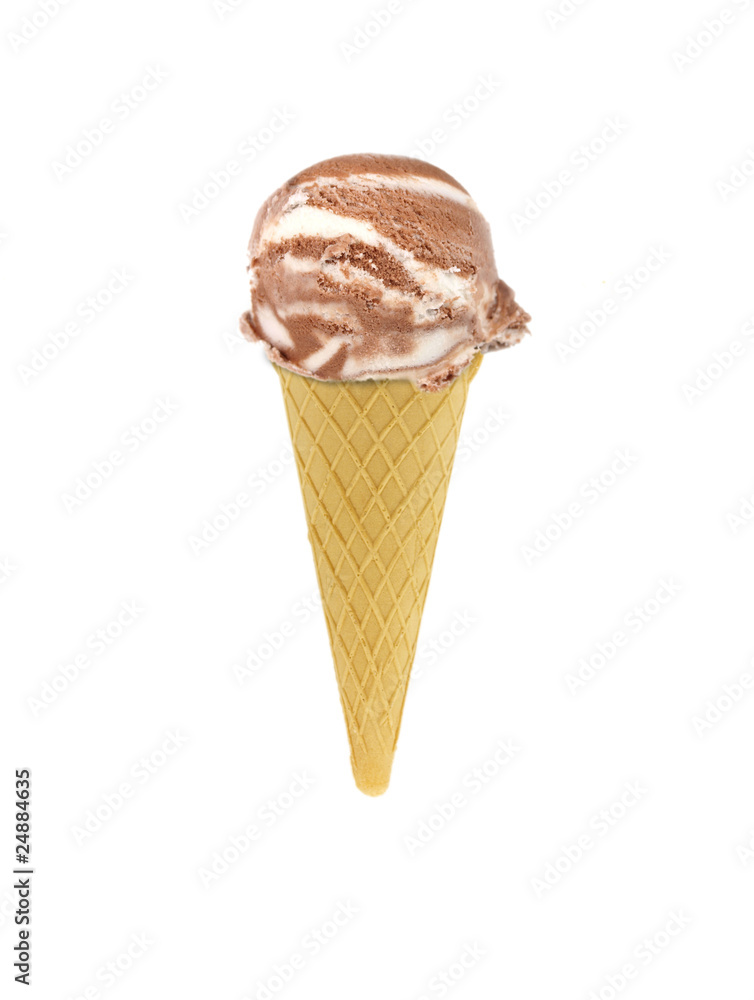 Chocolate ice cream on white background Chocolate ice cream on white background