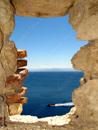 A window on the sea from Fortress of San Nicola Island (Tremiti)