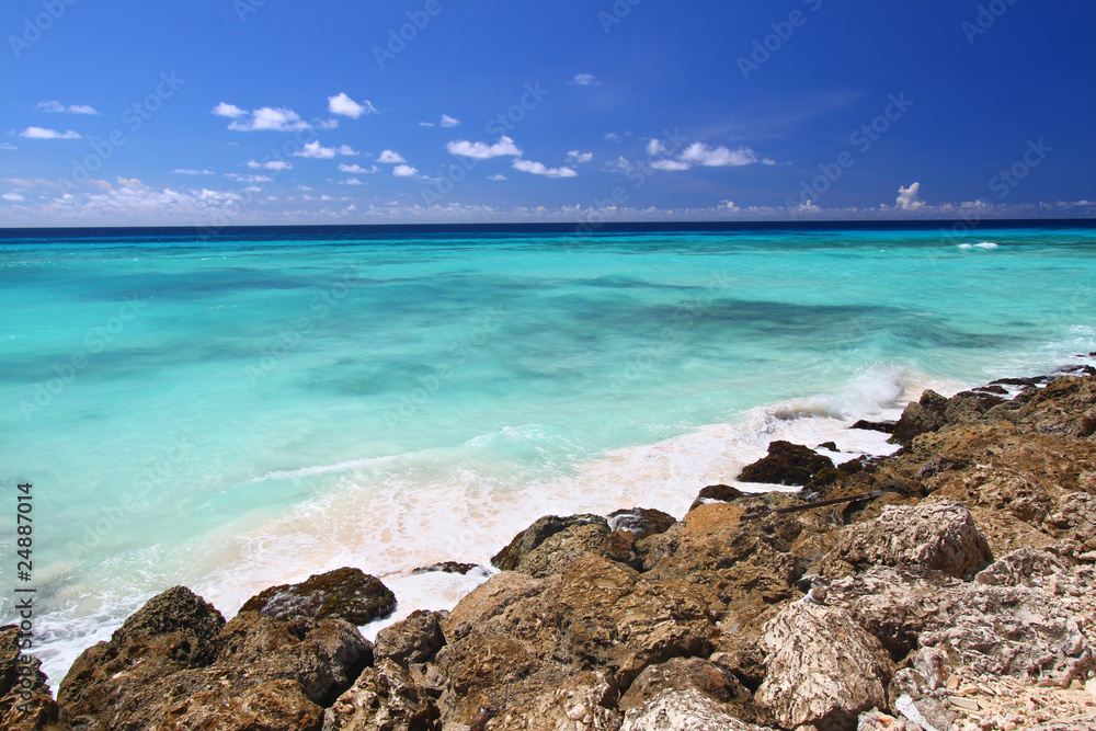 Atlantic Ocean from the rocky coast of Barbados