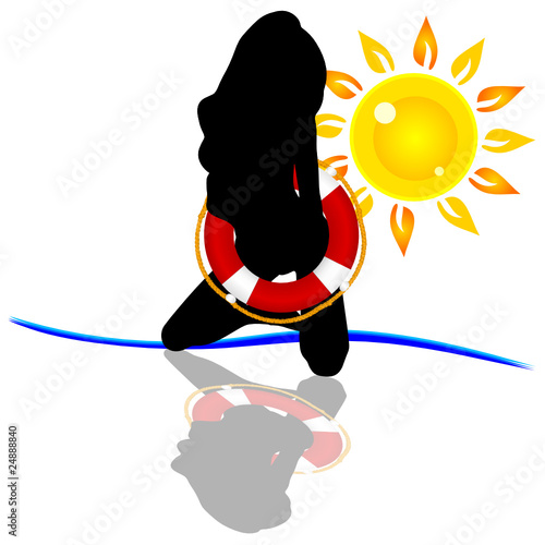 black vector silhouette sexy girl
