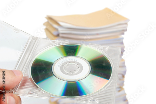 CD with documents photo