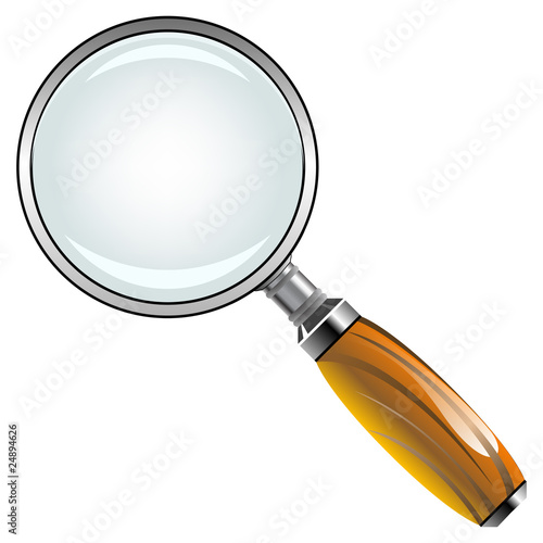 magnifying glass with wooden handle