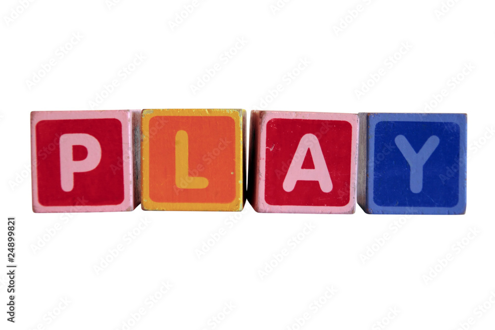 play spelt in toy play block letters with clipping path play spelt in toy play block letters with clipping path