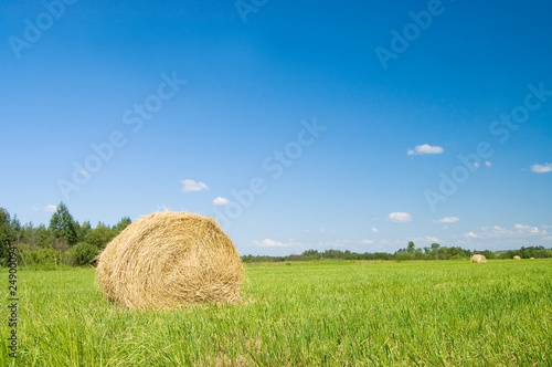 Valokuva haystacks harvest against the skies