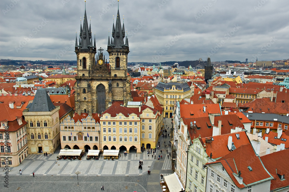 The Old Town Square in the center of Prague City