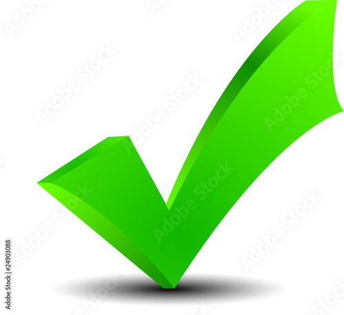 3d glossy green ok sign