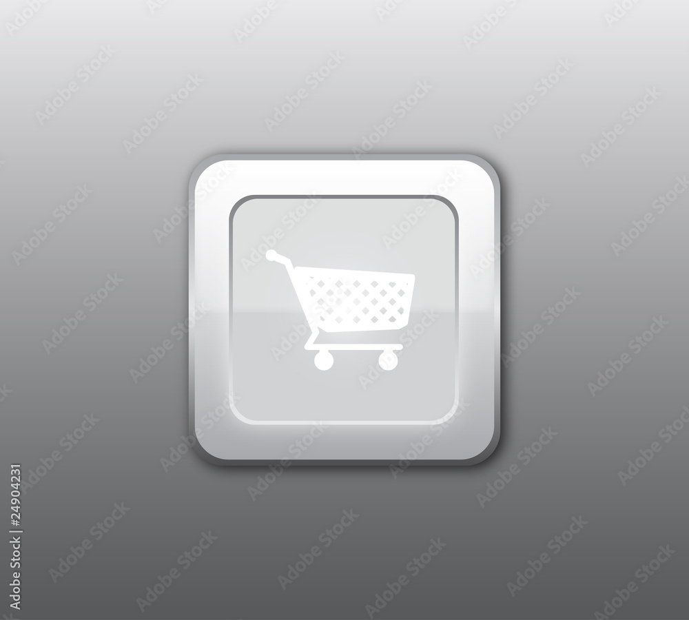 Gray shopping button vector Gray shopping button vector