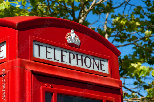 traditional british red telephone box