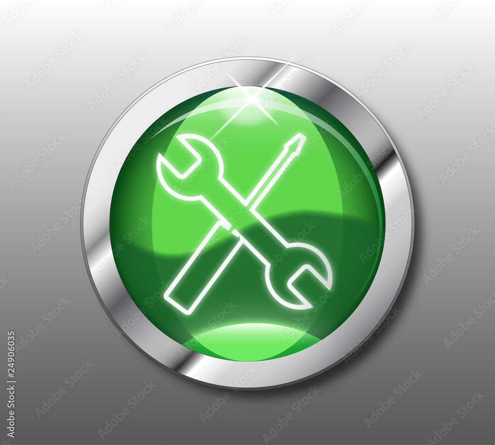 Green settings button vector Green settings button vector