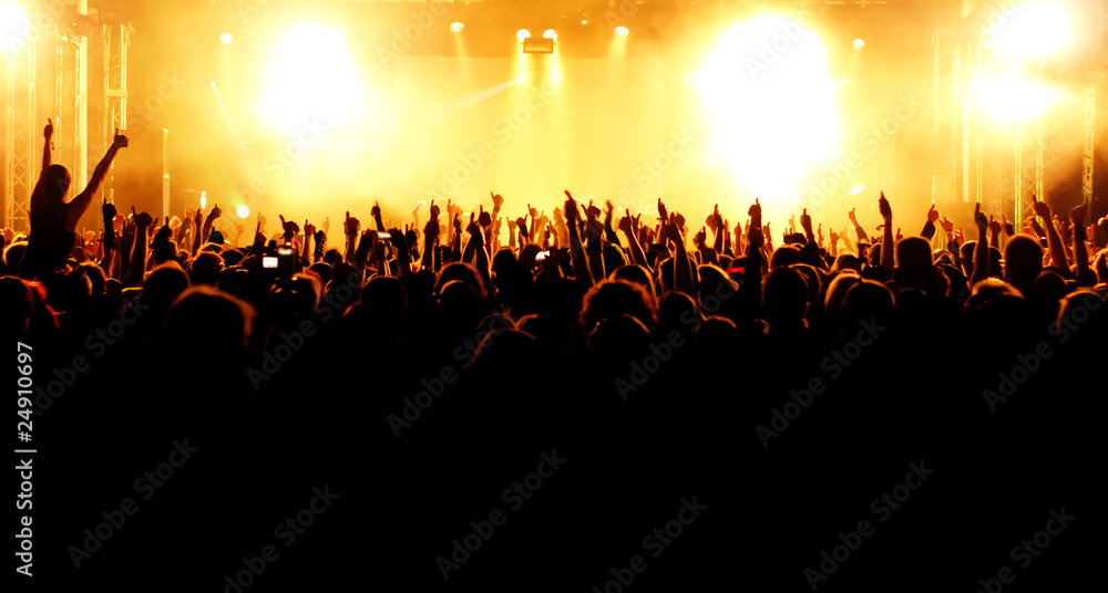 Jubelnde Menschenmenge auf Rock-Konzert Jubelnde Menschenmenge auf Rock-Konzert
