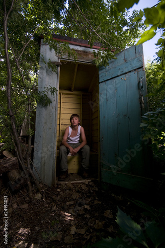 Outhouse blues for boy