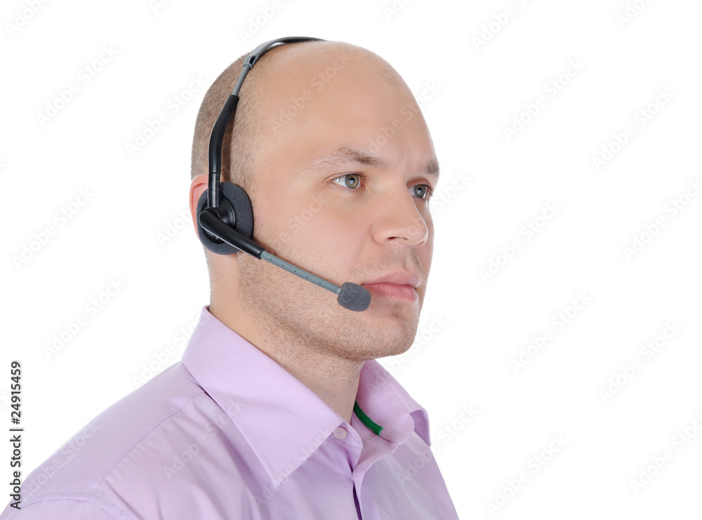 man with a headset man with a headset