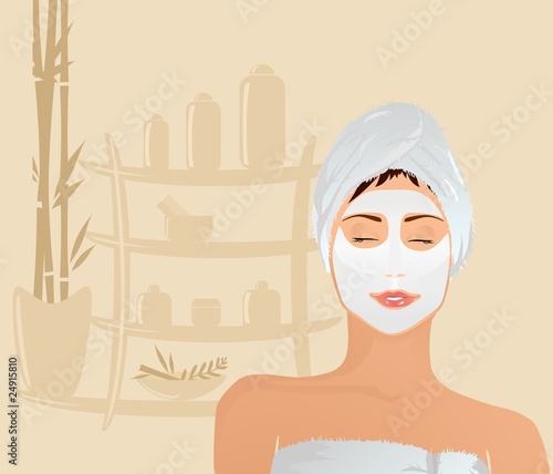 Closed Eye Girl With Facial Mask