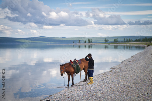 Jeune cavalier mongole photo