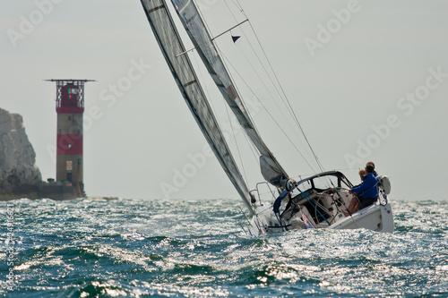 Sailing at the Needles photo