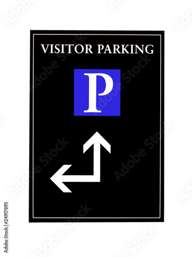 Parking sign on white background