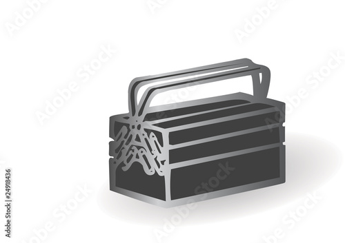 Vector illustration a metal box for the tool