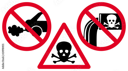 Pollution - Panneaux danger et interdiction