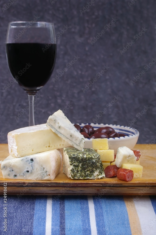 Fototapeta cheese and wine