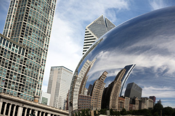 Fotobehang Chicago Stadsbeeld van centrum Chicago  © Mirma