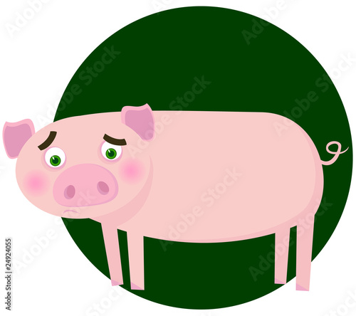 Amusing pig. A vector illustration
