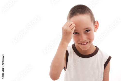 Wallpaper Mural shy thinking boy Torontodigital.ca