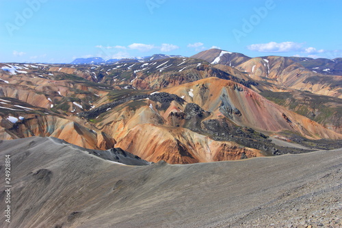 Foto Colourful mountains of landmannalaugar - view from Blahnukur