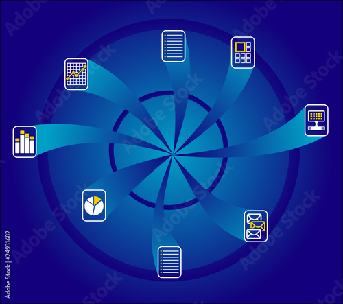Technology concept with different document sign