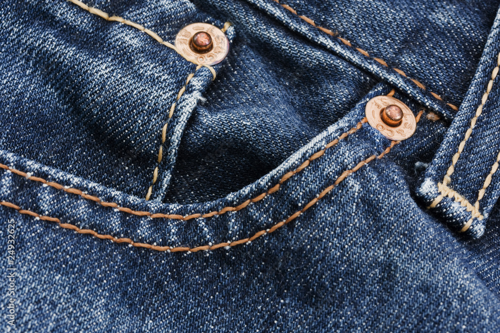 pocket detail of blue denim jeans pocket detail of blue denim jeans