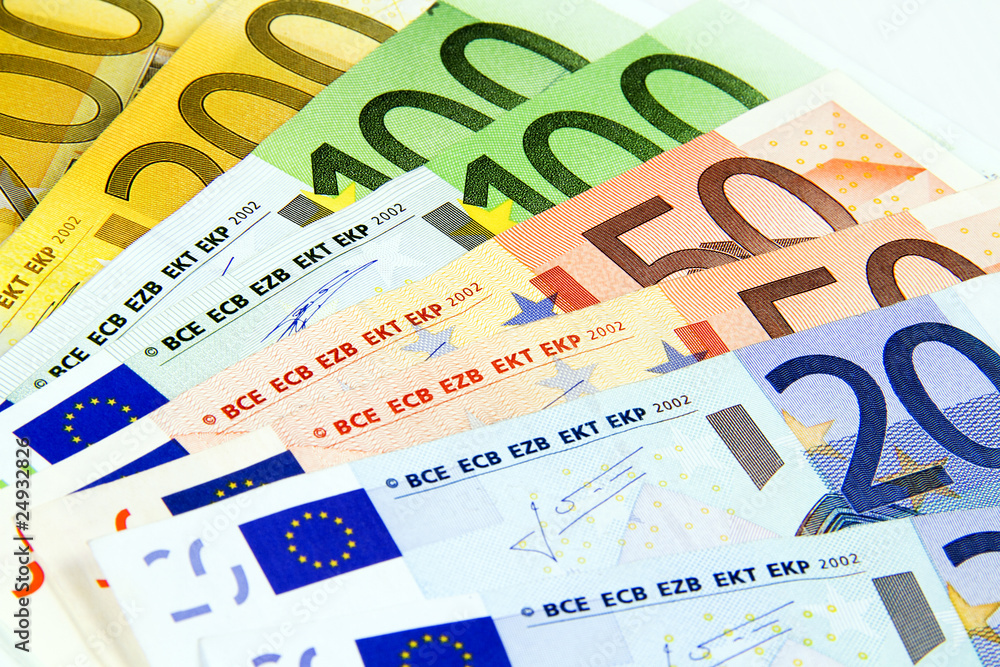 Euro banknotes isolated on a white background. Euro banknotes isolated on a white background.