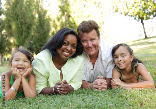 Happy family in the park