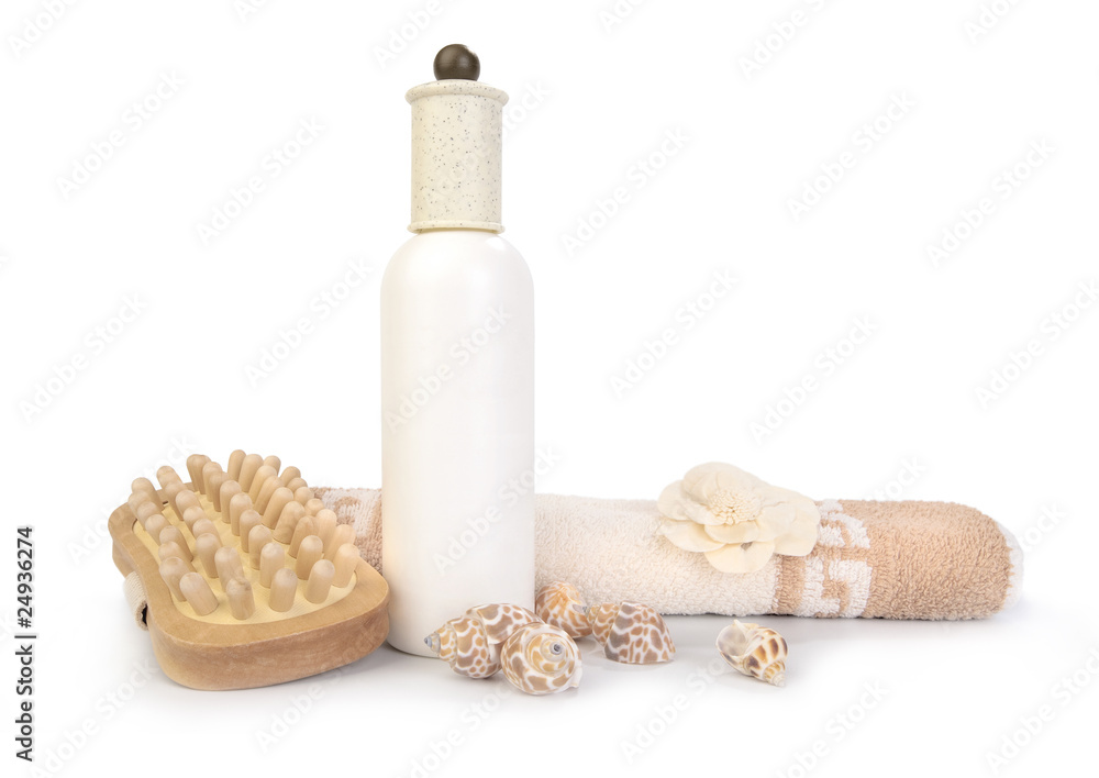 Massage accessories isolated on white Massage accessories isolated on white