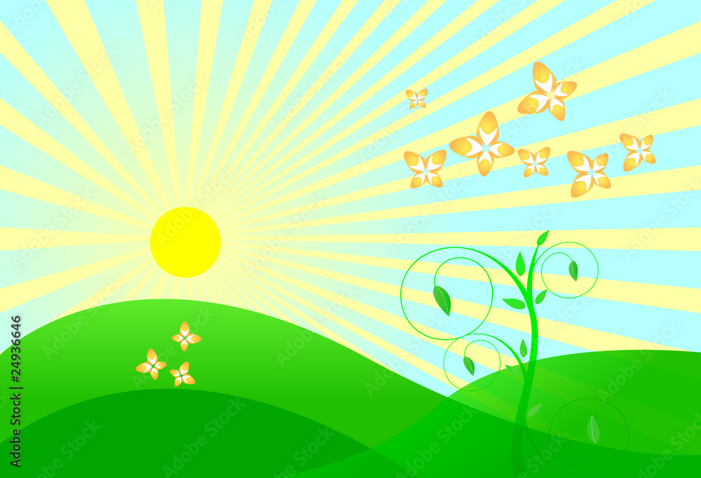 Naklejka premium Vector landscape