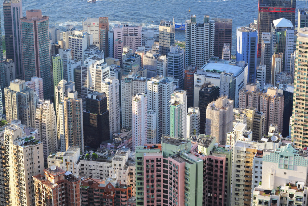 Naklejka premium buildings in Hong Kong