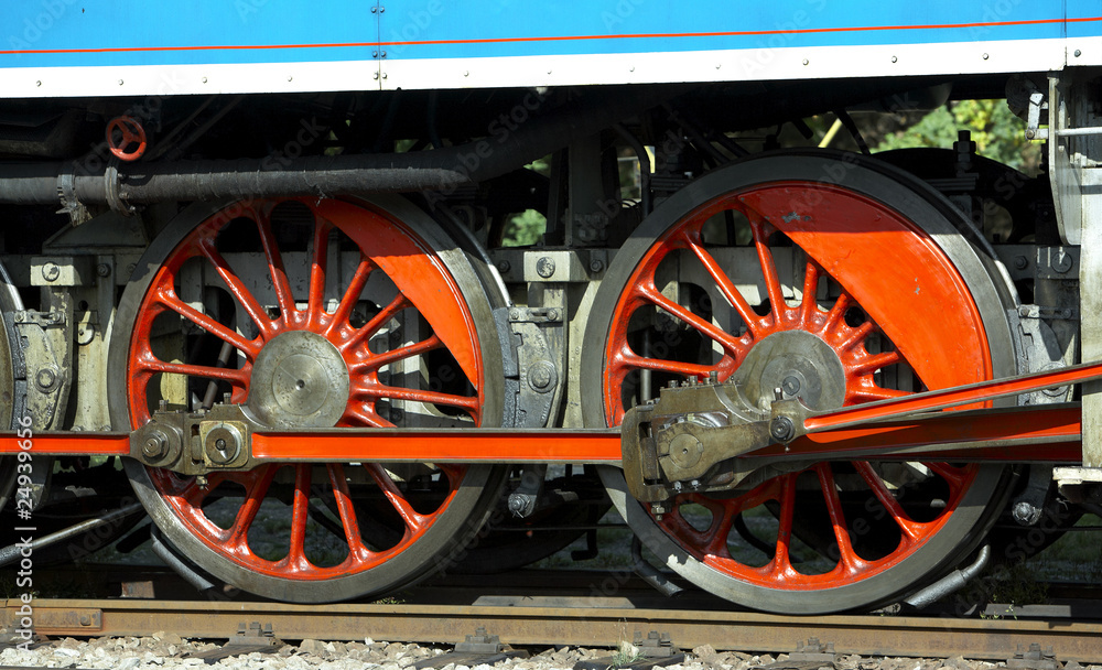 detail of steam locomotive, depot Luzna, Czech Republic