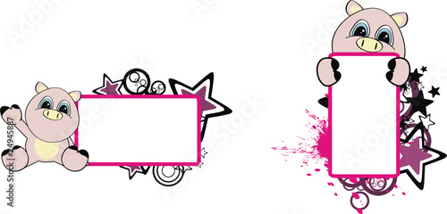 pig cartoon copyspace