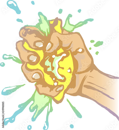 hand sqeezing lemon