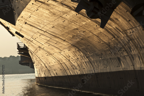 Canvas Print aircraft carrier as museum in New York