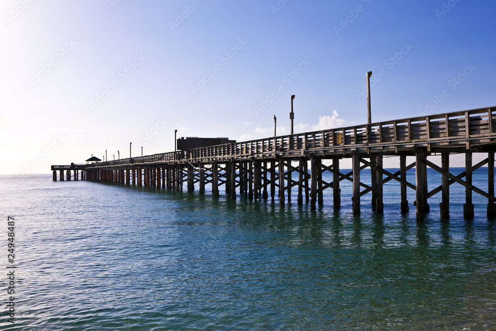 wooden pier at miami beach