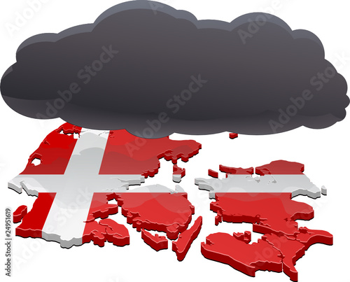 Le Danemark sous un nuage noir (détouré)
