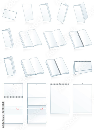 Print-press paper binding. Leaflets, booklets, calendars