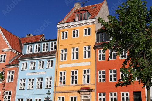 colorful medieval houses in Copenhagen, Denmark