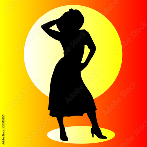 beautiful girl silhouette