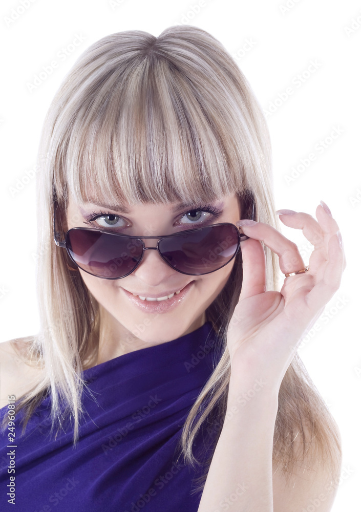 Fashion portrait of sexy, young, beautiful woman wearing sunglas Fashion portrait of sexy, young, beautiful woman wearing sunglas