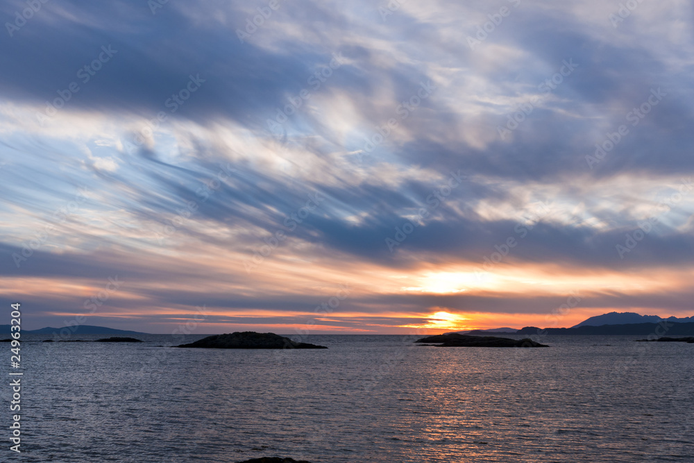 Sunset, Skye, Point of Sleat, Cirrus clouds